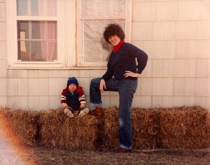 Pat & Luke with hay